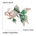 Gold Tone Rhinestone Goldfish Brooch Enamel Bubble Fish Pin view 6