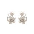 Pearl and Crystal Ear Clips in Four Floral and Bow Designs view 5