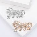 Crystal Tiger Brooch with Openwork Body in Silver or Gold Tone view 1