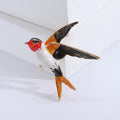 Flying Swallow Brooch in Four Multicolor Enamel Palettes view 7