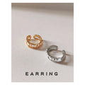 Open Adjustable Baguette CZ Double Band Rings Gold Silver view 4
