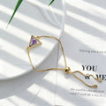 Gold Geometric Purple Dried Flower Bracelets 7 Shapes view 7