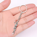 Silver Hanging Skeleton Metal Keychain Chain Pendant view 3