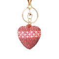 Pearl Band Crystal Heart Keychains in Eleven Plain Color Options view 5