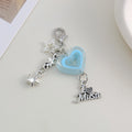 Translucent Acrylic Heart Star Charm with Silver Music Pendant view 3