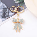Rhinestone Bow Keychain Gold Clasp Six Crystal Colors view 6