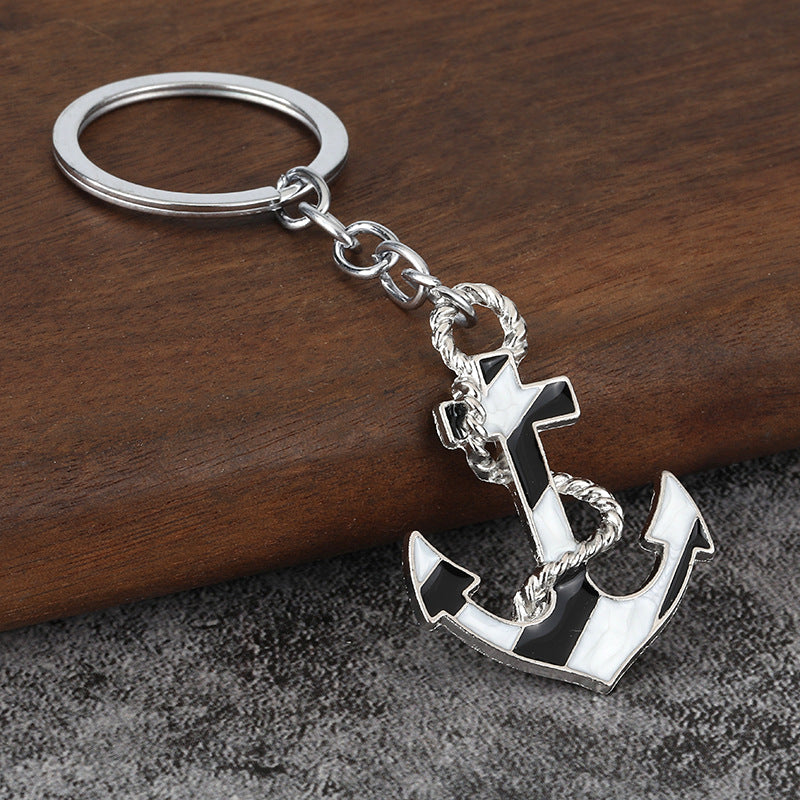 Creative Ship Anchor Metal Keychain for Car Keys and Nautical Gifts