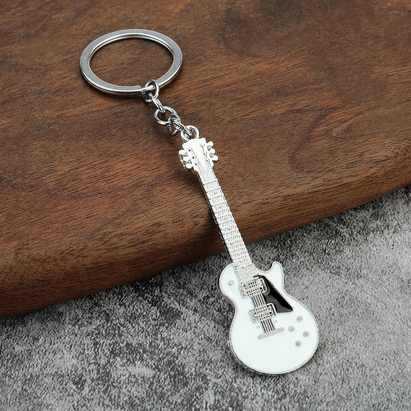 Metal Enamel Guitar Keychain Gift Bag Charm Accessory