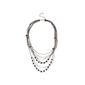 Layered Beaded Chain Statement Necklace with Distinctive Textured Details view 5