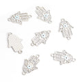 Rhinestone Hamsa Hand Two Loop Connector Charms in 12 Styles view 3