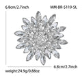 Layered Crystal Sunflower Brooch In Three Color Finishes view 8