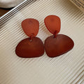 Abstract Resin Geometric Stud Earrings In Brown And Blue view 6