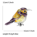 Enamel Songbird Brooch Silver Tone Scale Feathers Pin view 6