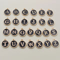 Round Enamel Alphabet Charms A to Z in Seven Color Sets view 7