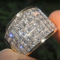 Wide Grid Crystal Statement Ring in Silver Tone With Clear Crystal Accents view 5