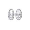 Silver Oval Lattice Crystal Openwork Adjustable Ring view 5