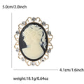 Crystal Frame Cameo Woman Brooch in White Black or Purple view 6