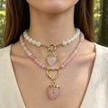 Strawberry Pendant Bead Necklace With Gold Tone Hardware view 3