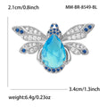 Teardrop Crystal Bee Brooch in Blue or Golden Yellow view 4