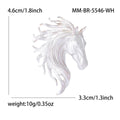 Sculpted Horse Head Brooch in Four Metallic Colors view 8