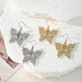 Filigree Butterfly Dangle Earrings Gold Silver Tone 2 Styles view 1