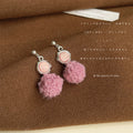 Fluffy Pom-Pom Drop Earrings Six Mixed Metal Styles view 6