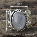 Opalescent Oval Filigree Ring In Antiqued Silver Tone view 4