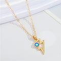Gold Tone Blue Evil Eye Pendant Necklaces in Ten Symbolic Designs view 6