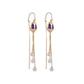 Gold Tone Floral Threader and Hook Earrings in Three Styles view 5