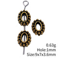 Antique Gold Metal Openwork Oval Spacer Bead For Jewelry Making view 3