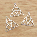 Silver Tone Triquetra Knot Pendant Charm With Two Loops view 3