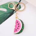 Enamel Watermelon Slice Keychains Green Rind Rhinestones 3 Colors view 3