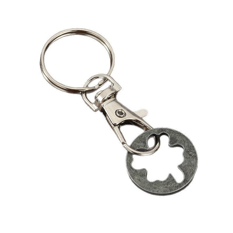 Cartoon Shopping Cart Coin Zinc Alloy Keychain Pendant Accessory