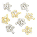 Rhinestone Five Petal Blossom Charms in Gold and Silver Tones view 4