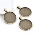 Slim Round Round Pendant Bezel Blank for Cabochon Craft view 3