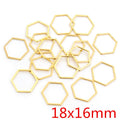 Gold and Silver Tone Hexagon Open Frame Metal Charms view 12