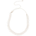 Open Lattice Mesh Chain Necklace in Gold and Silver Tone view 5