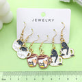 Cat and Cup Dangle Earring Set, Three Pairs in Three Designs view 4