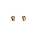 Gold Mini Oval Bean Stud Earrings Polished Geometric Dome view 5