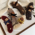 Fuzzy Bear Twist Hair Clips in Four Soft Color Styles view 3