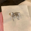 Silver Pearl Crystal Cascade Ear Cuff Fashion Jewelry Accessory view 4