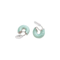 Two Tone Curved Clip On Earrings with Enamel Inlays view 5