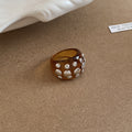Resin Chunky Rings and Open Cuffs with Silver Studs or Rhinestones view 6