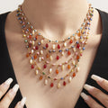 Gold Evil Eye Enamel Necklaces Agate Drop Fringe Styles view 2