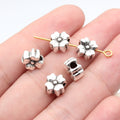 8.6x8.6x4.9mm 1g Antique Silver Zinc Alloy Flower Spacer Beads for DIY Necklace Bracelet Jewelry Making