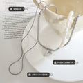 Silver Layered Pearl Heart Pendant Necklace Snake Tassel view 2