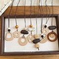 Wood Bead and Woven Pendant Cord Necklaces in Seven Designs view 4