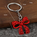 Openwork Floral Bow Keychain in Red, Pink, Light Blue and Purple view 2