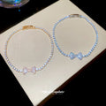 Crystal Pave Bow Tennis Bracelets Silver and Gold Tone view 4