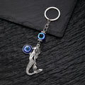 Silver Tone Animal Mermaid Butterfly Evil Eye Split Ring Keychains view 9